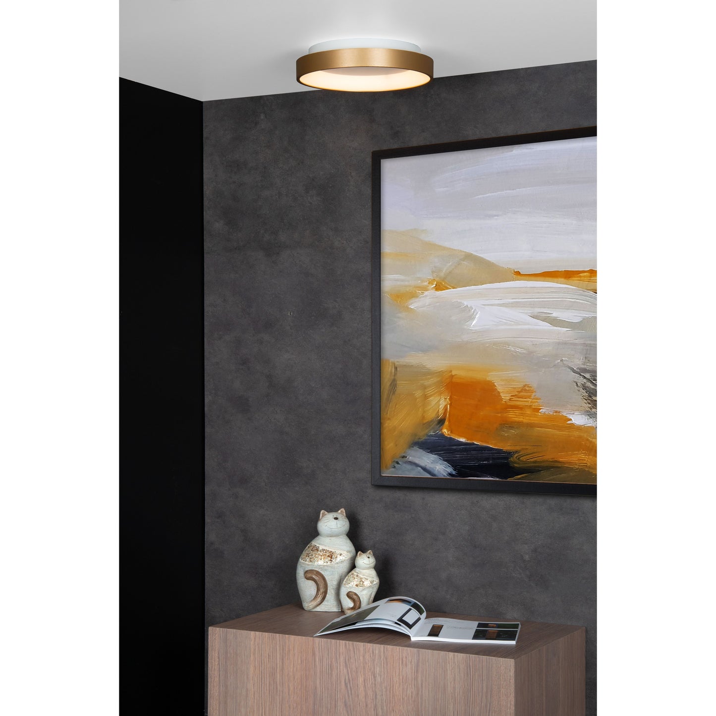 Lucide VIDAL - Flush ceiling light - Ø 28 cm - LED Dim. - 1x20W 2700K - Matt Gold / Brass