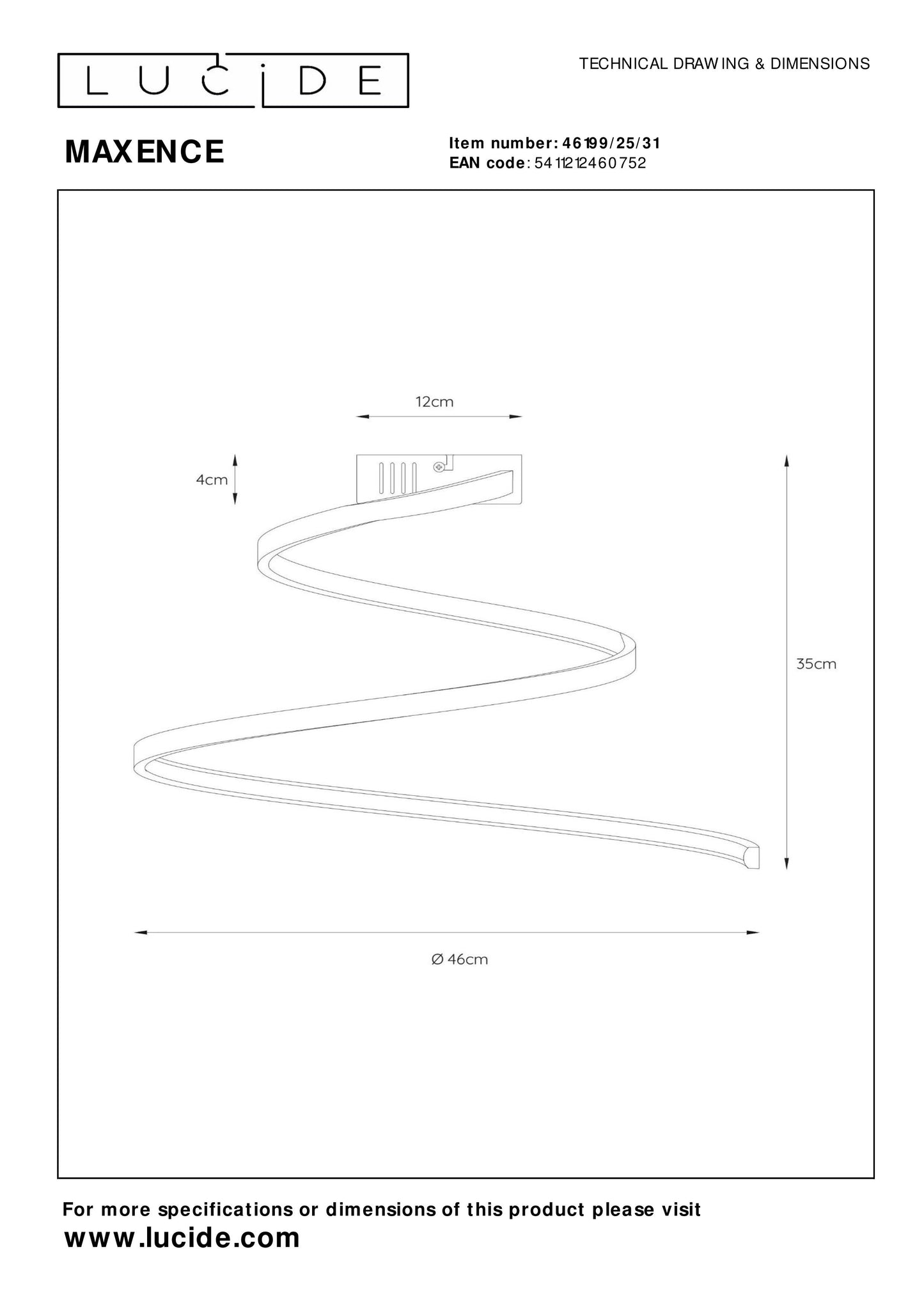 Lucide MAXENCE - Flush ceiling light - Ø 46 cm - LED Dim. - 1x24W 3000K - 3 StepDim - White