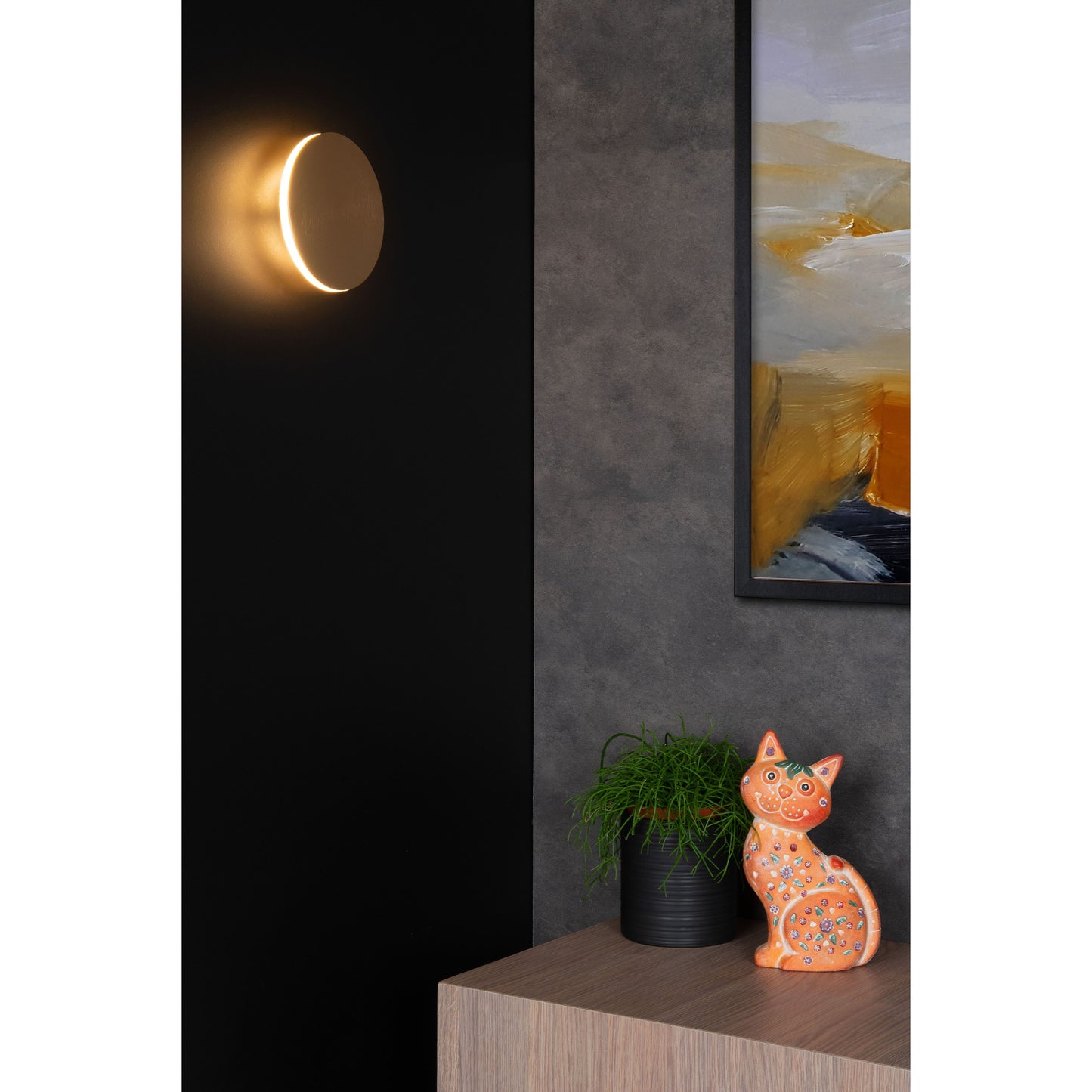 Lucide EKLYPS LED - Wall light - Ø 15 cm - LED - 1x7W 3000K - Matt Gold / Brass