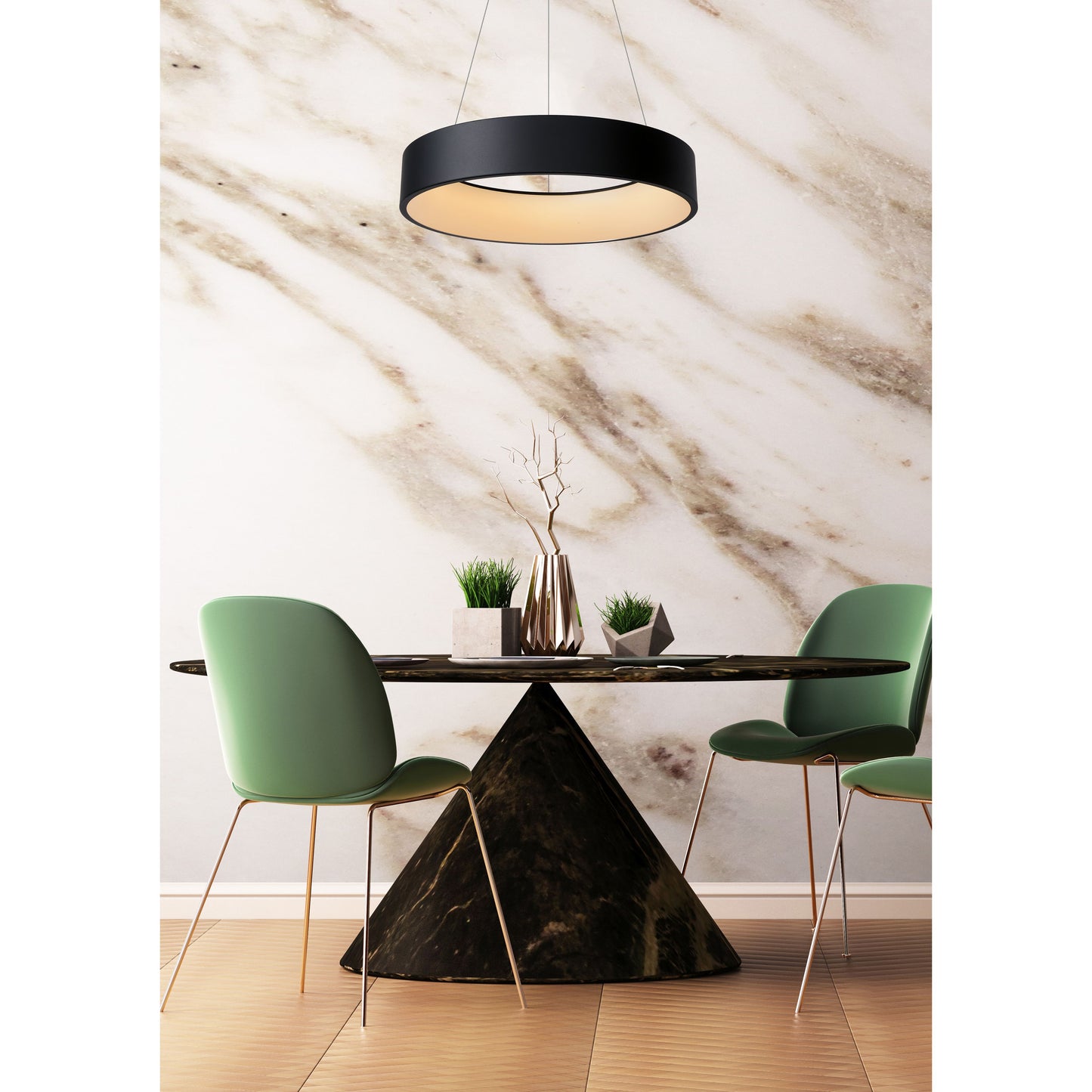 Lucide TALOWE LED - Pendant light - Ø 60 cm - LED Dim. - 1x39W 3000K - Black