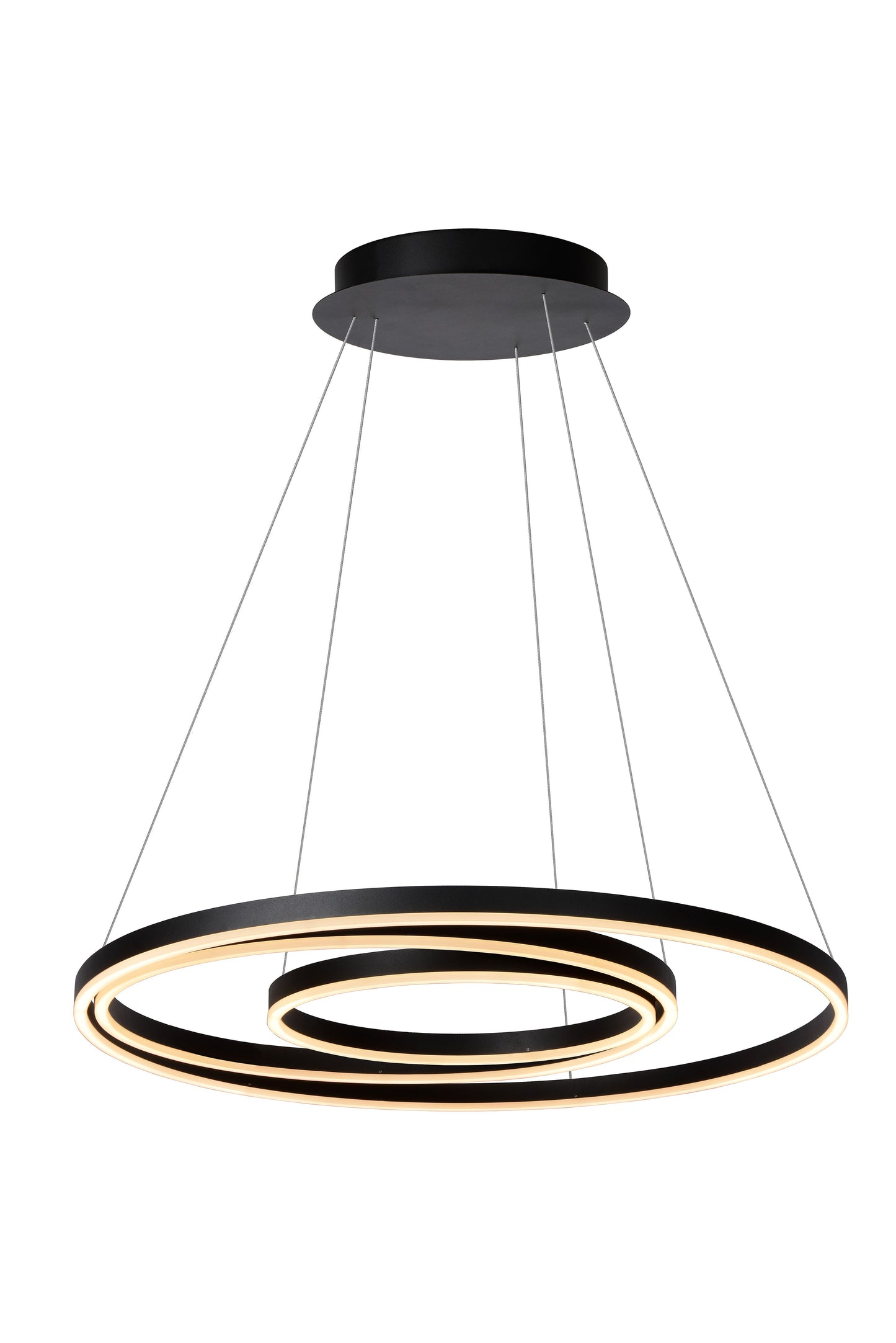 Lucide TRINITI - Pendant light - Ø 80 cm - LED Dim. - 3000K - Black