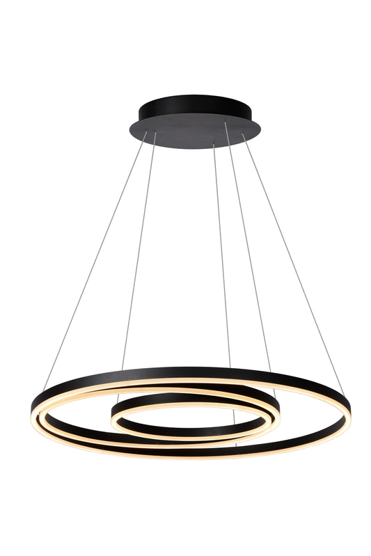 Lucide TRINITI - Pendant light - Ø 80 cm - LED Dim. - 3000K - Black