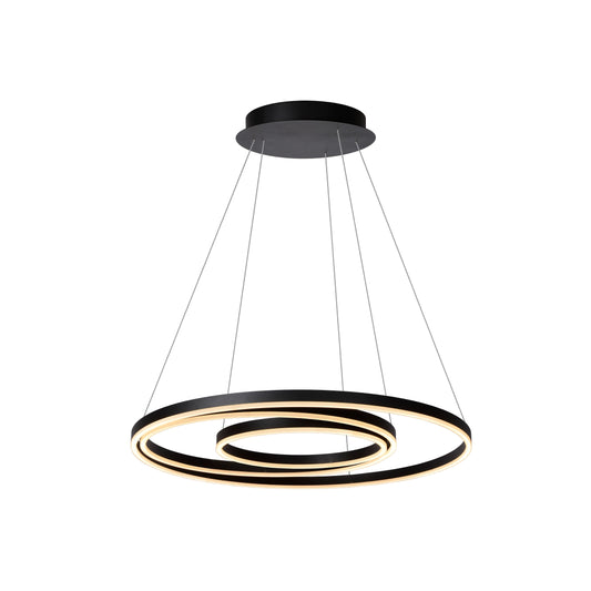 Lucide TRINITI - Pendant light - Ø 80 cm - LED Dim. - 3000K - Black