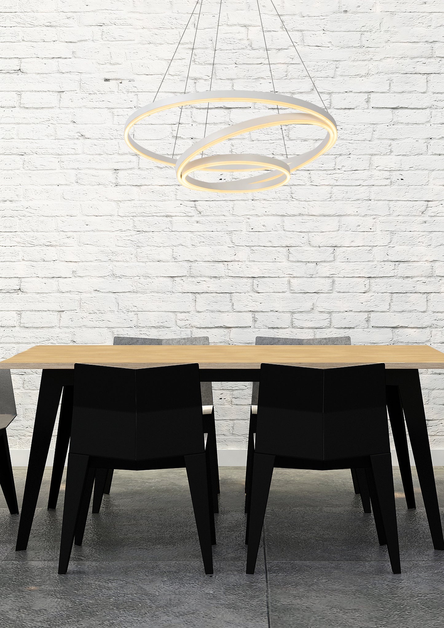 Lucide TRINITI - Pendant light - Ø 80 cm - LED Dim. - 3000K - White