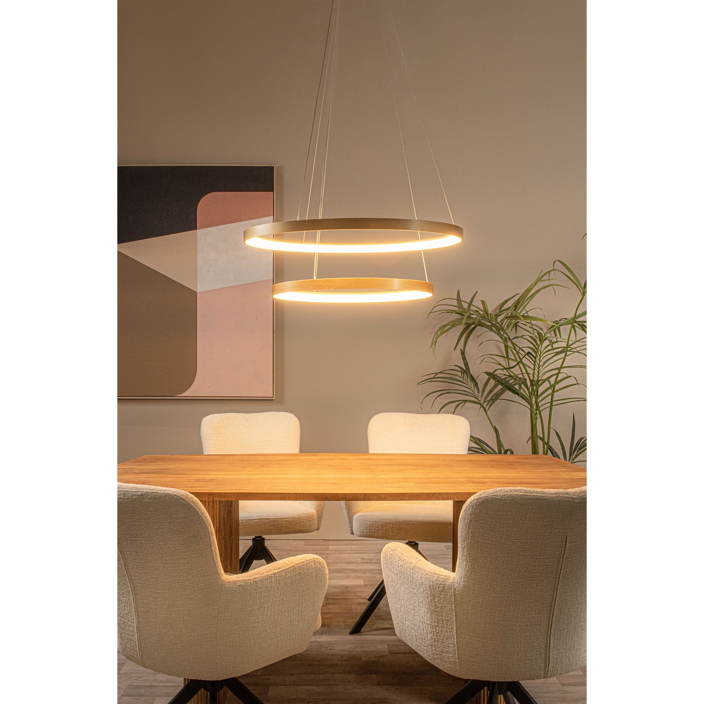 Lucide VIDAL - Pendant light - Ø 78 cm - LED Dim. - 1x92W 2700K - Matt Gold / Brass