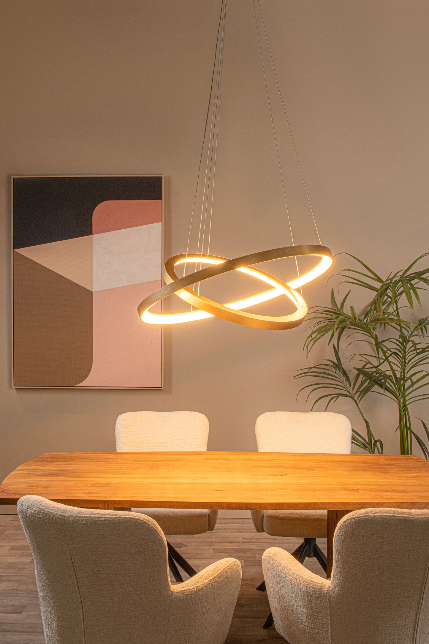 Lucide VIDAL - Pendant light - Ø 78 cm - LED Dim. - 1x92W 2700K - Matt Gold / Brass