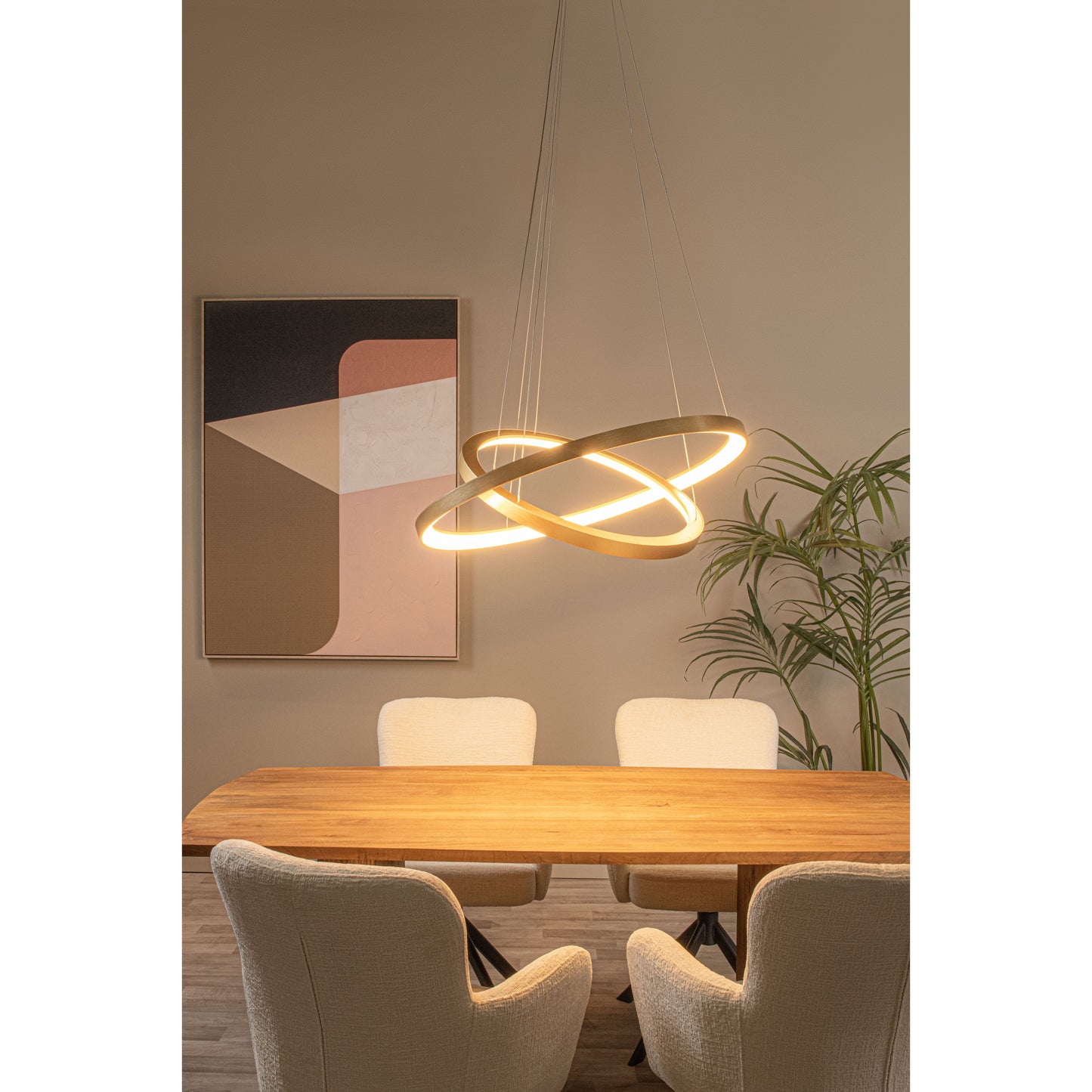 Lucide VIDAL - Pendant light - Ø 78 cm - LED Dim. - 1x92W 2700K - Matt Gold / Brass