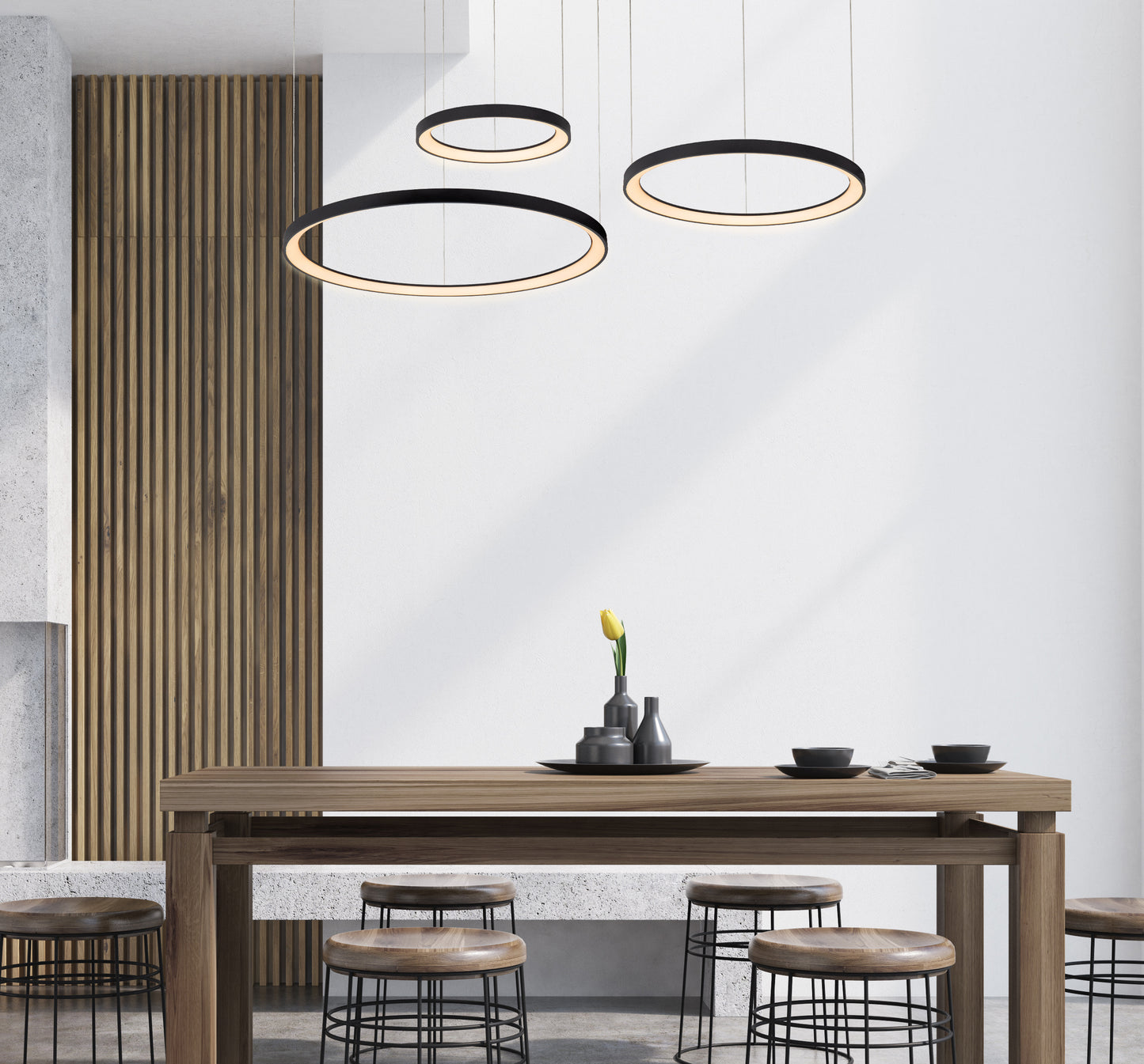 Lucide VIDAL - Pendant light - Ø 78 cm - LED Dim. - 1x120W 2700K - Black