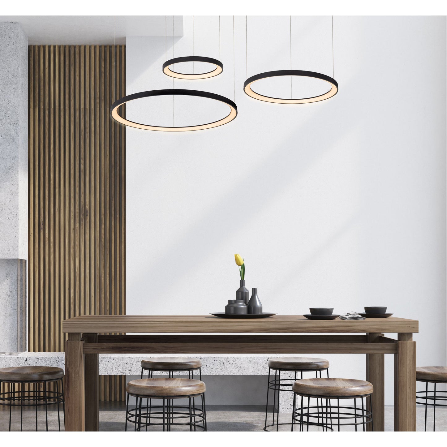 Lucide VIDAL - Pendant light - Ø 78 cm - LED Dim. - 1x120W 2700K - Black