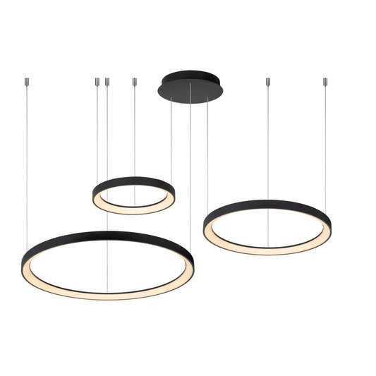 Lucide VIDAL - Pendant light - Ø 78 cm - LED Dim. - 1x120W 2700K - Black