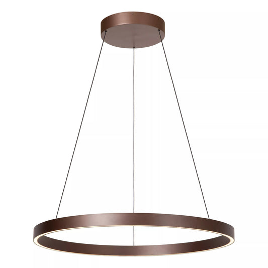 Lucide LIANE - Pendant light - Ø 80 cm - LED Dim. - CCT - 2x36W 2700K/4000K - Suitable for double-height spaces and high ceiling - Rust Brown | Vibes