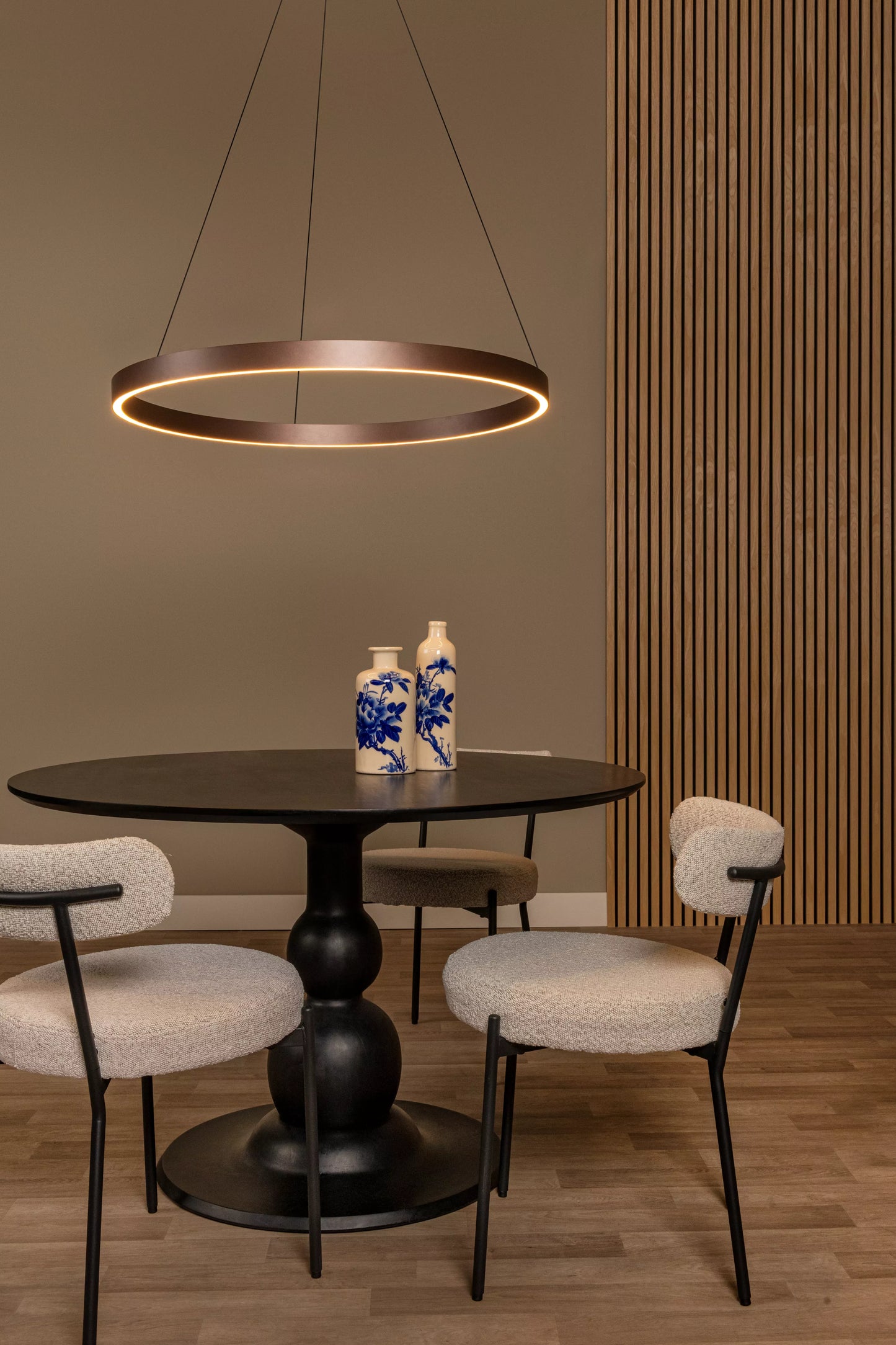 Lucide LIANE - Pendant light - Ø 80 cm - LED Dim. - CCT - 2x36W 2700K/4000K - Suitable for double-height spaces and high ceiling - Rust Brown | Vibes