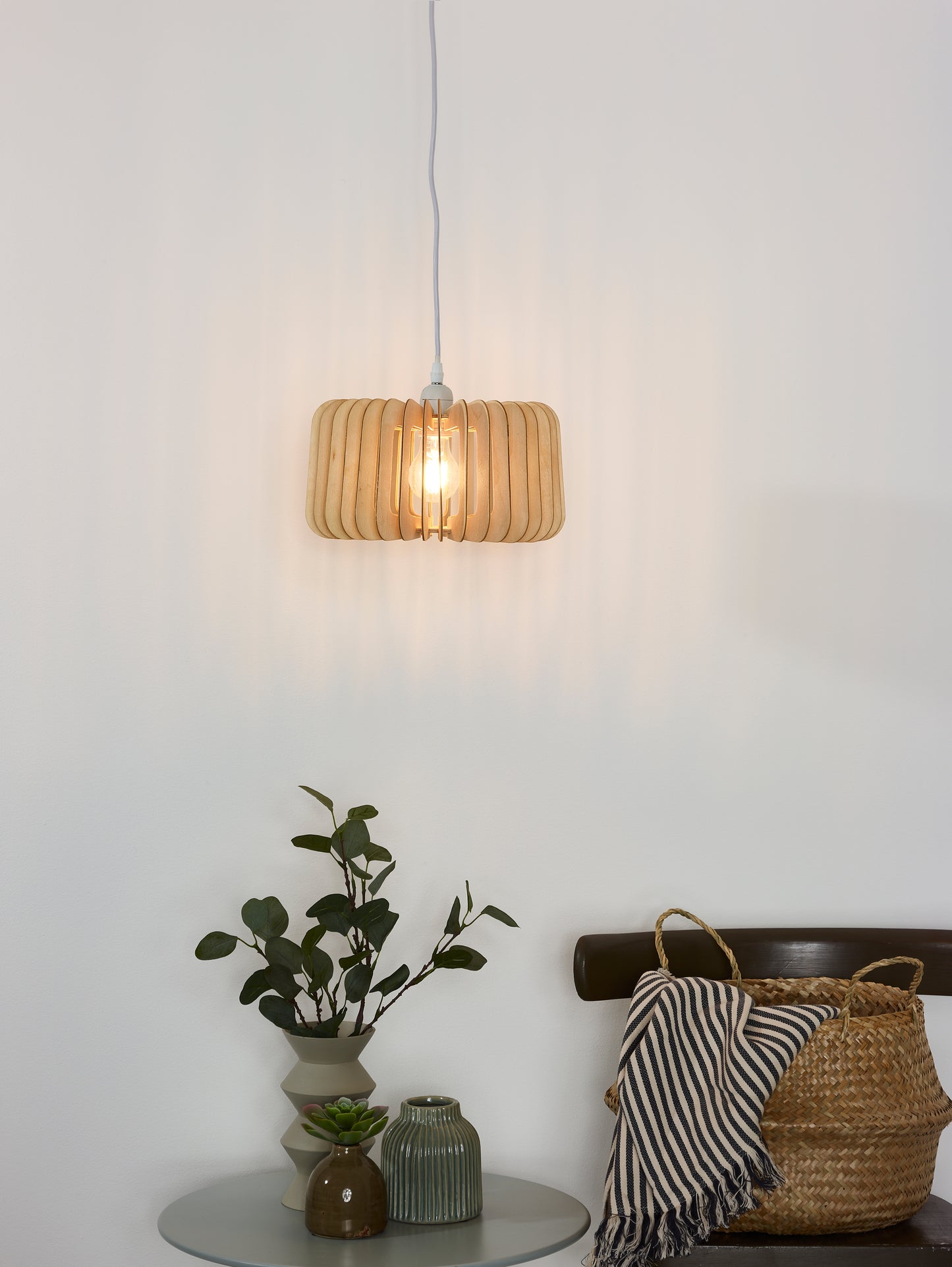 Lucide ETTA - Pendant light - Ø 29 cm - 1xE27 - Natural