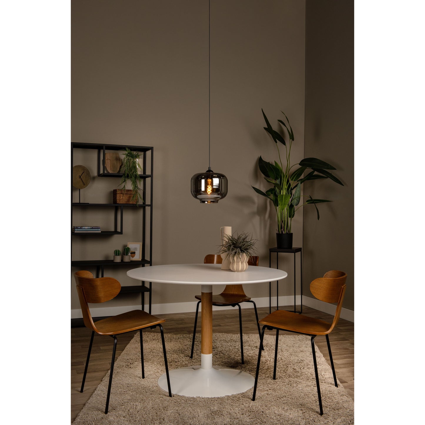 Lucide MEDINE - Pendant light - Ø 25 cm - 1xE27 - Smoke Grey