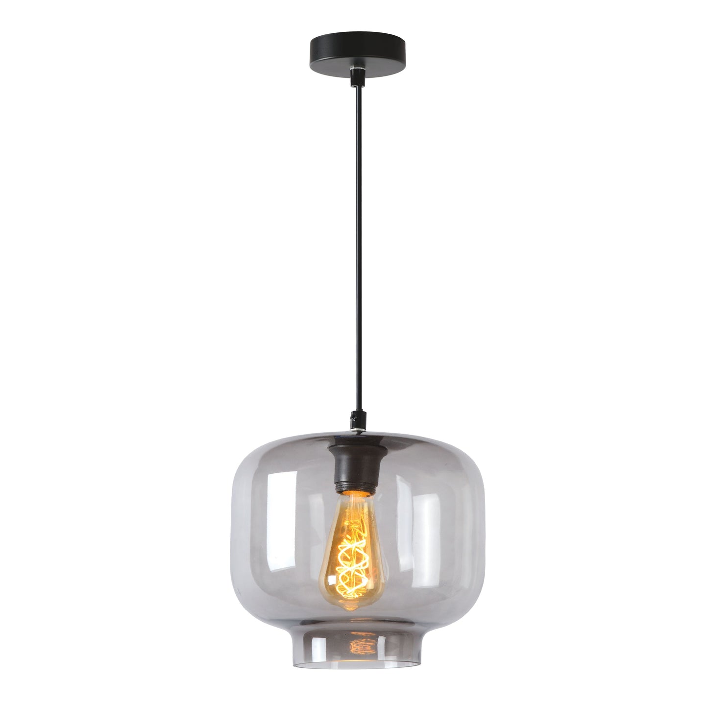 Lucide MEDINE - Pendant light - Ø 25 cm - 1xE27 - Smoke Grey