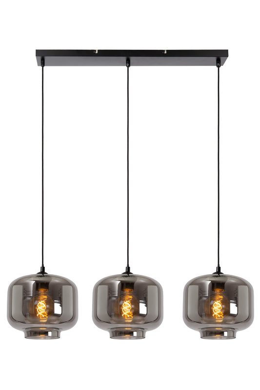 Lucide MEDINE - Pendant light - 3xE27 - Smoke Grey