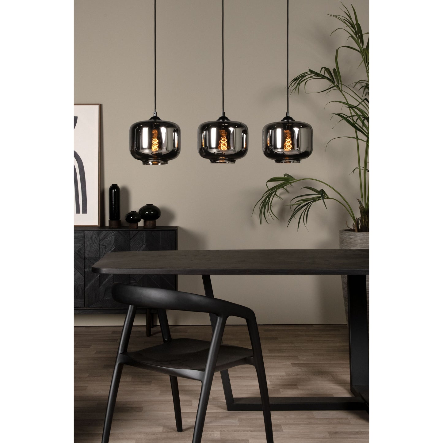 Lucide MEDINE - Pendant light - 3xE27 - Smoke Grey