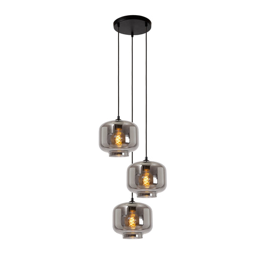 Lucide MEDINE - Pendant light - Ø 46 cm - 3xE27 - Smoke Grey