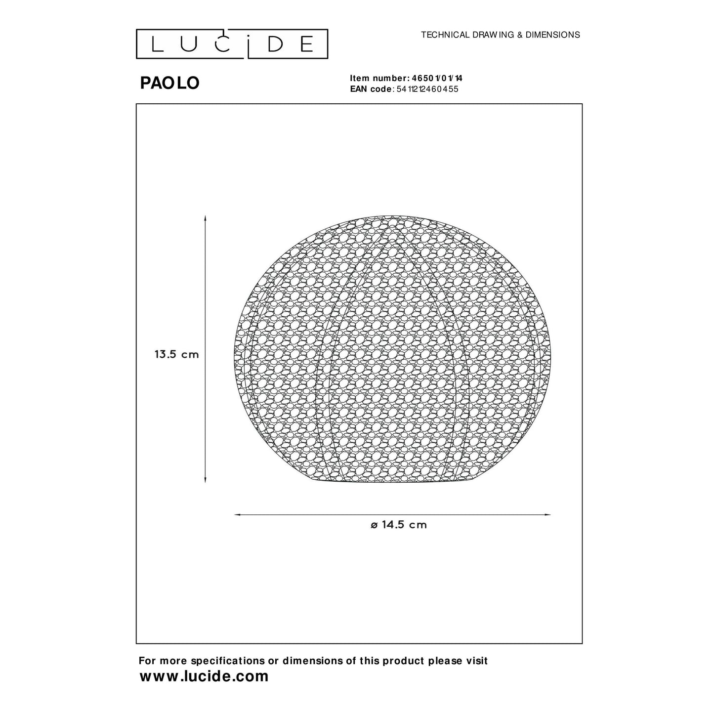 Lucide PAOLO - Table lamp - Ø 14,5 cm - 1xG9 - Silver