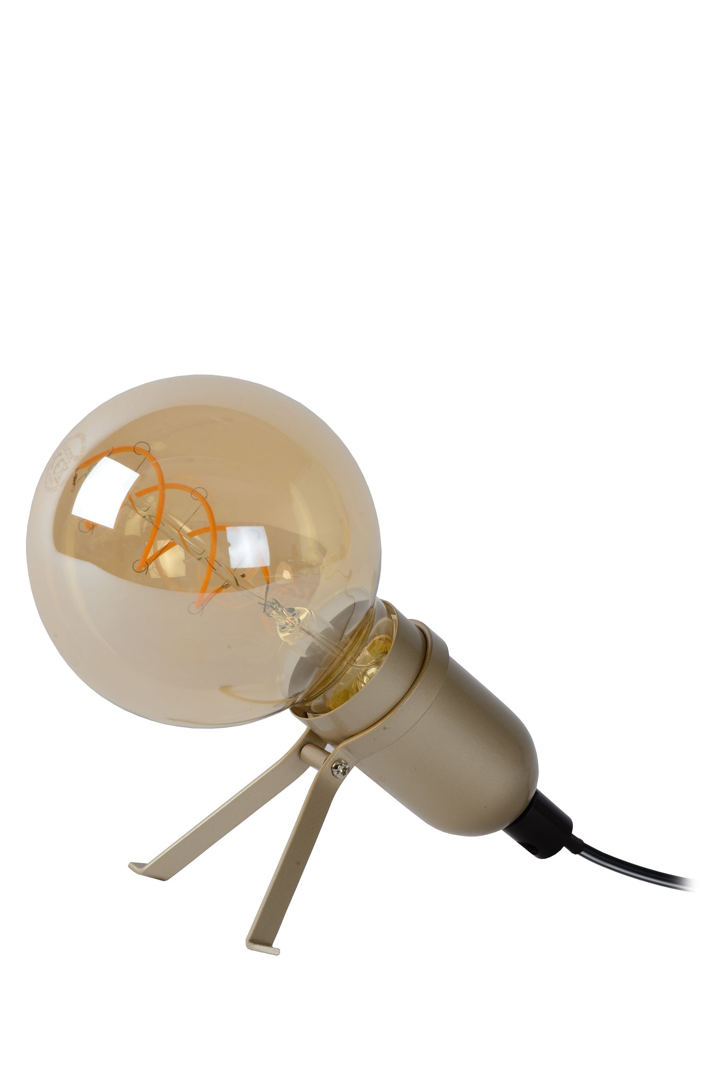 Lucide PUKKI - Table lamp - LED - E27 - 1x5W 2200K - Matt Gold / Brass