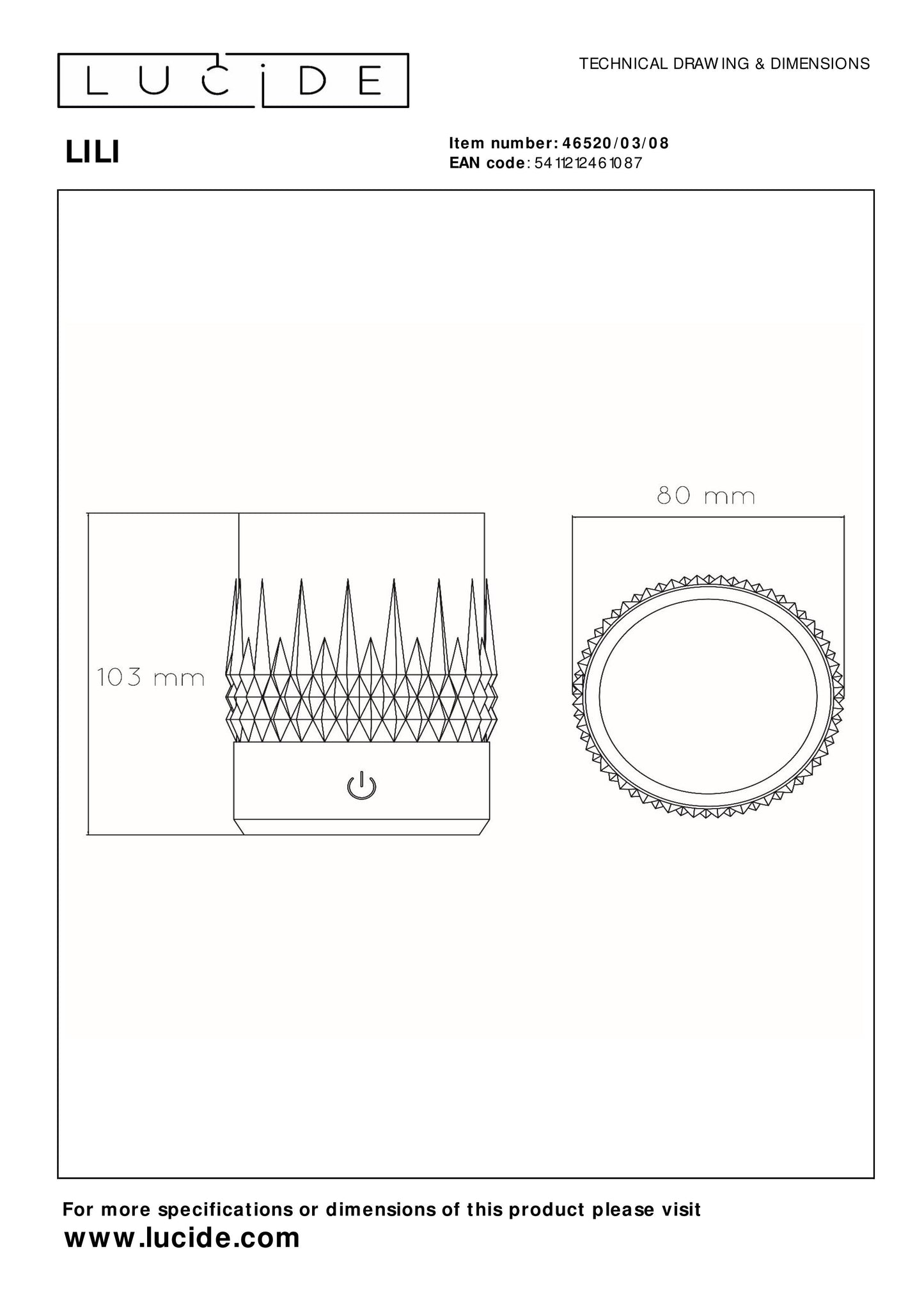 Lucide LILI - Rechargeable Table lamp - Battery pack/batteries - Ø 8 cm - LED Dim. - 1x3W 2700K/3000K - Gun Metal - Set of 3