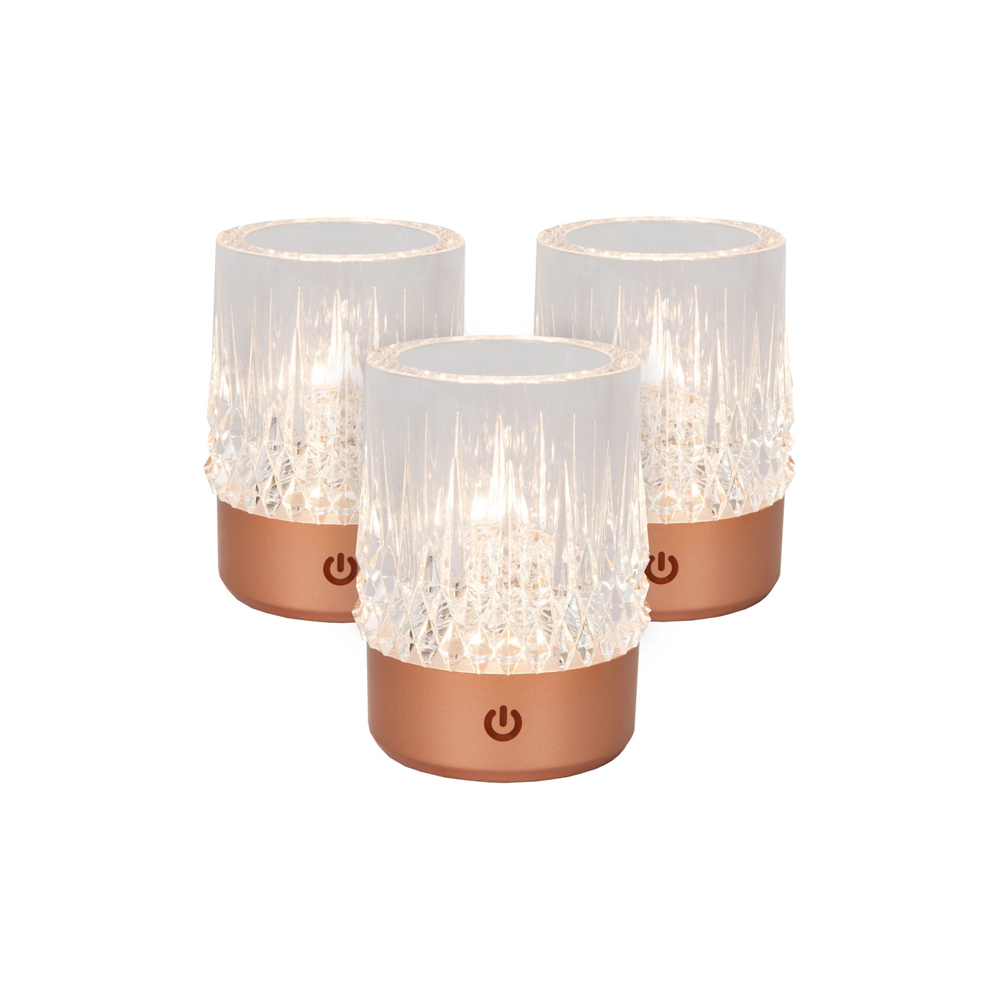 Lucide LILI - Rechargeable Table lamp - Battery pack/batteries - Ø 8 cm - LED Dim. - 1x3W 2700K/3000K - Copper - Set of 3