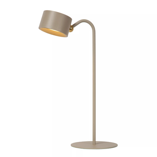 Lucide JOLAN - Rechargeable Desk lamp/Clamp lamp/Wall lamp - Battery pack - LED Dim to warm - 1x3,5W 2700K/5700K - Taupe