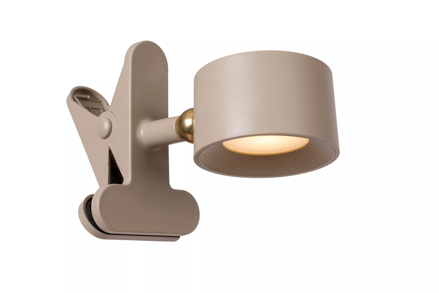 Lucide JOLAN - Rechargeable Desk lamp/Clamp lamp/Wall lamp - Battery pack - LED Dim to warm - 1x3,5W 2700K/5700K - Taupe