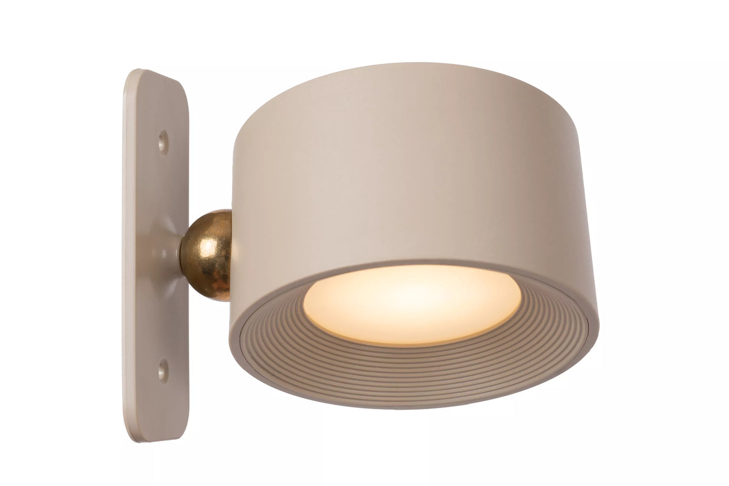 Lucide JOLAN - Rechargeable Desk lamp/Clamp lamp/Wall lamp - Battery pack - LED Dim to warm - 1x3,5W 2700K/5700K - Taupe
