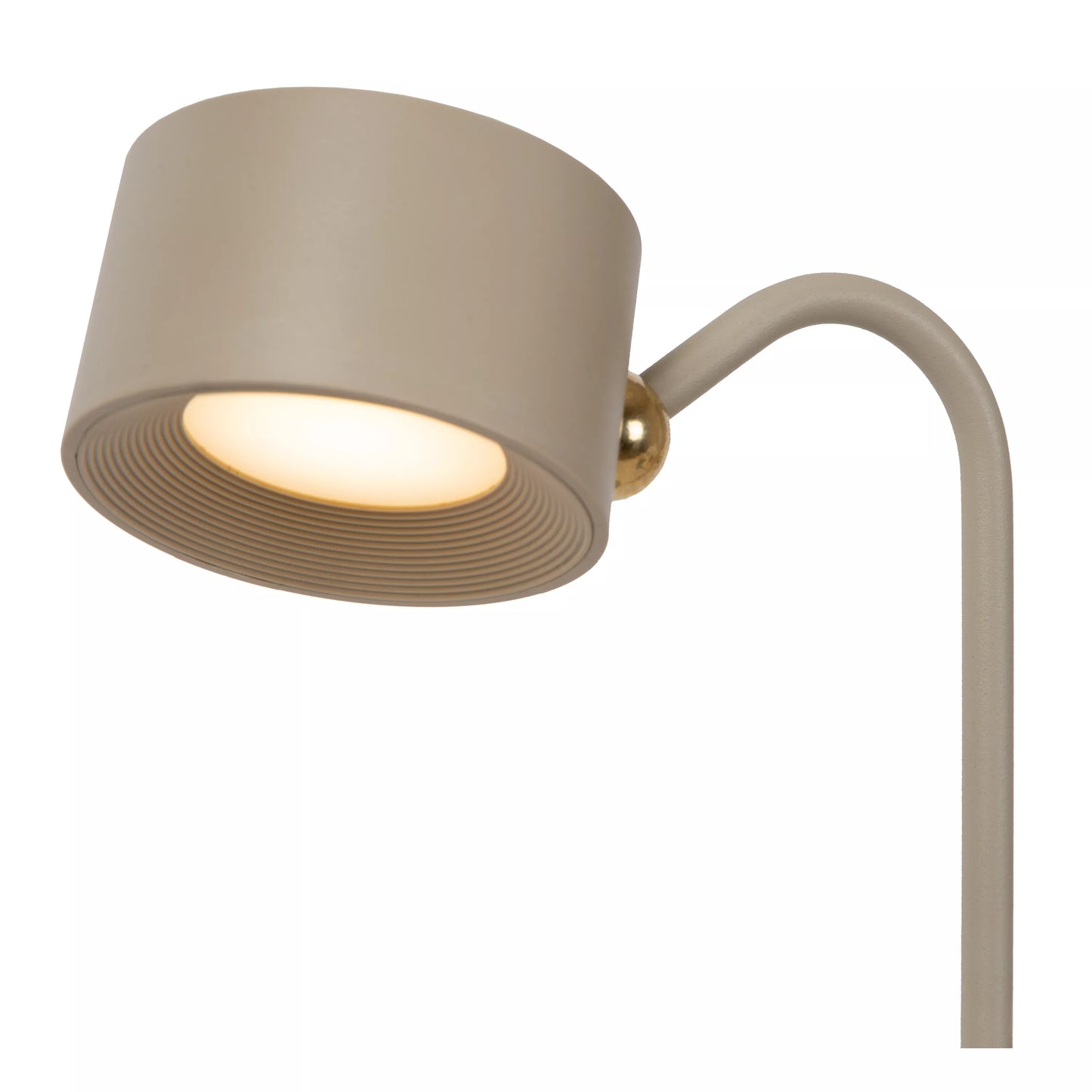 Lucide JOLAN - Rechargeable Desk lamp/Clamp lamp/Wall lamp - Battery pack - LED Dim to warm - 1x3,5W 2700K/5700K - Taupe