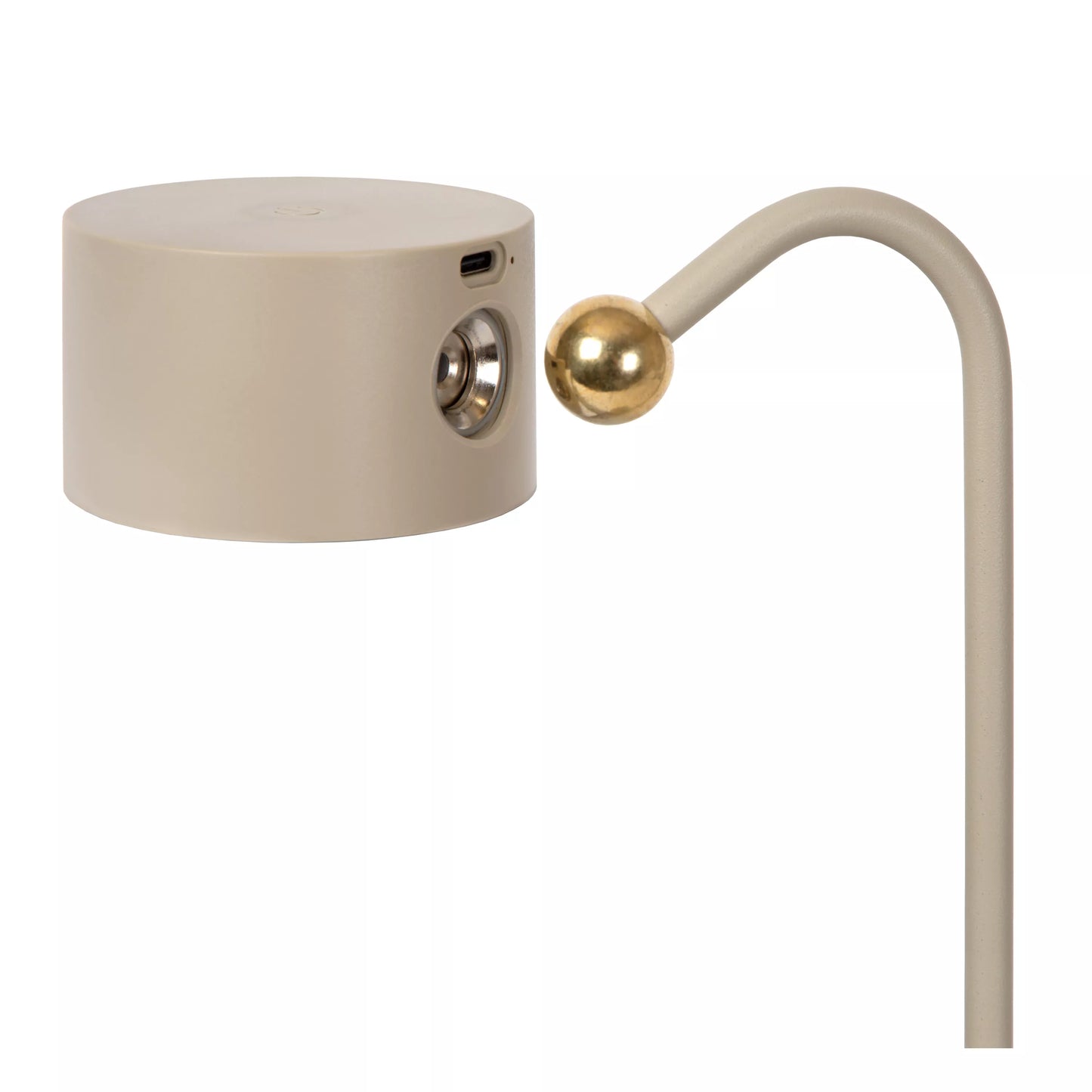 Lucide JOLAN - Rechargeable Desk lamp/Clamp lamp/Wall lamp - Battery pack - LED Dim to warm - 1x3,5W 2700K/5700K - Taupe