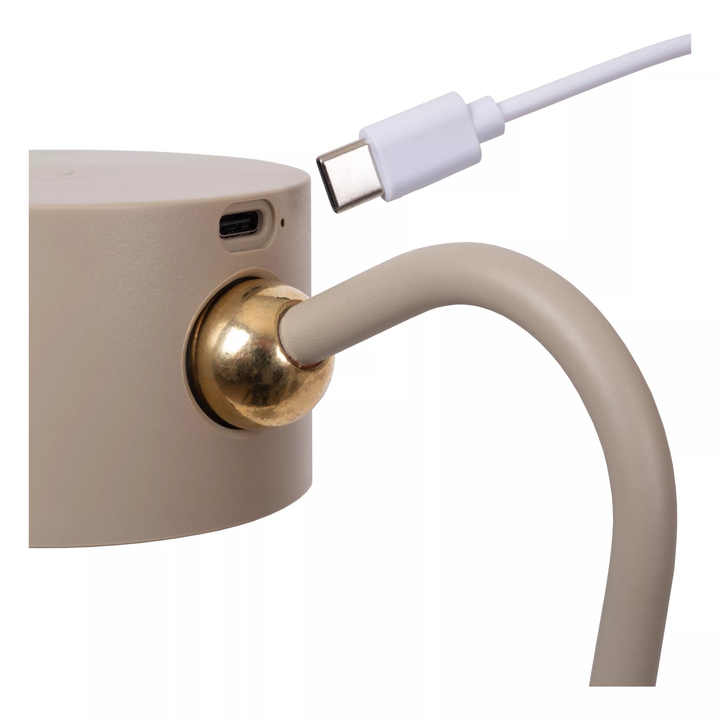 Lucide JOLAN - Rechargeable Desk lamp/Clamp lamp/Wall lamp - Battery pack - LED Dim to warm - 1x3,5W 2700K/5700K - Taupe