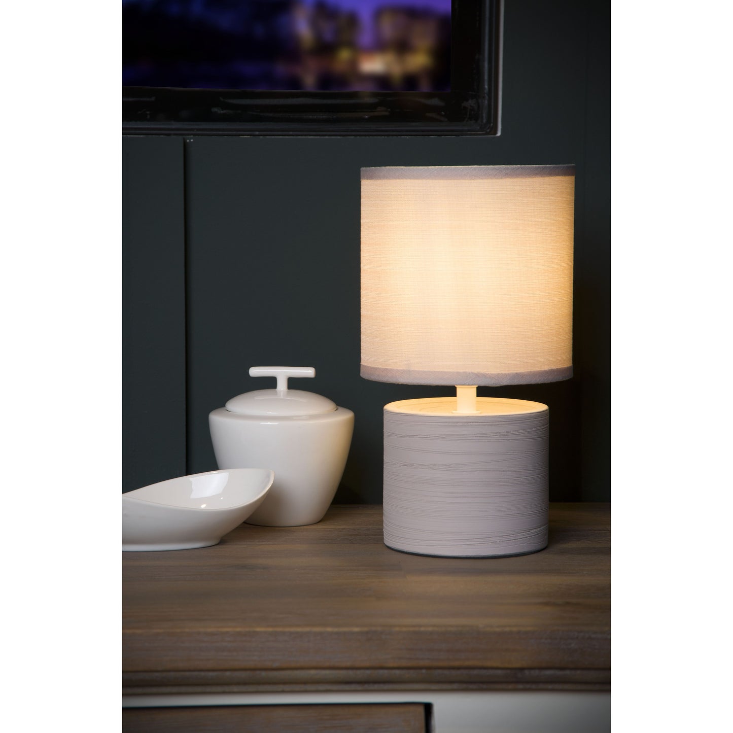 Lucide GREASBY - Table lamp - Ø 14 cm - 1xE14 - Cream