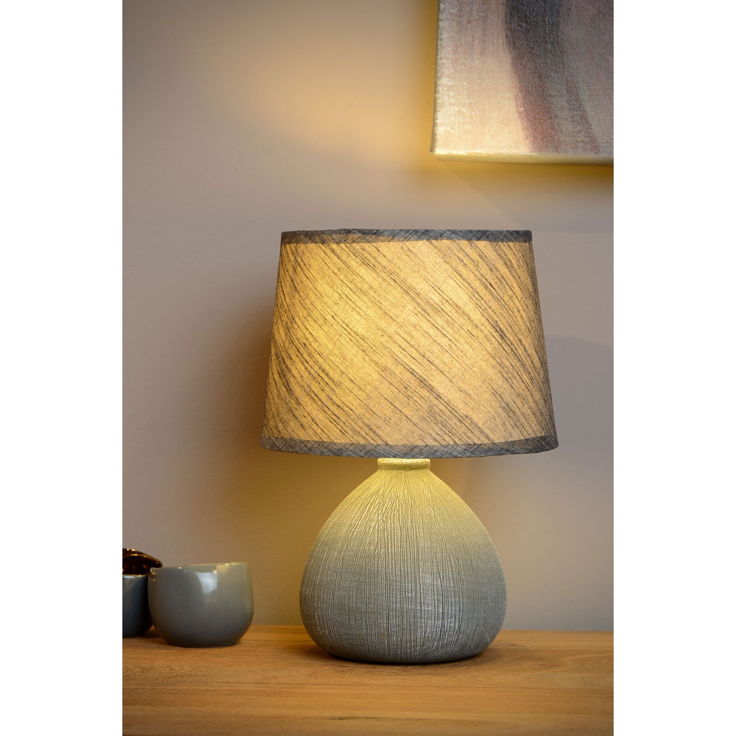 Lucide RAMZI - Table lamp - Ø 18 cm - 1xE14 - Grey