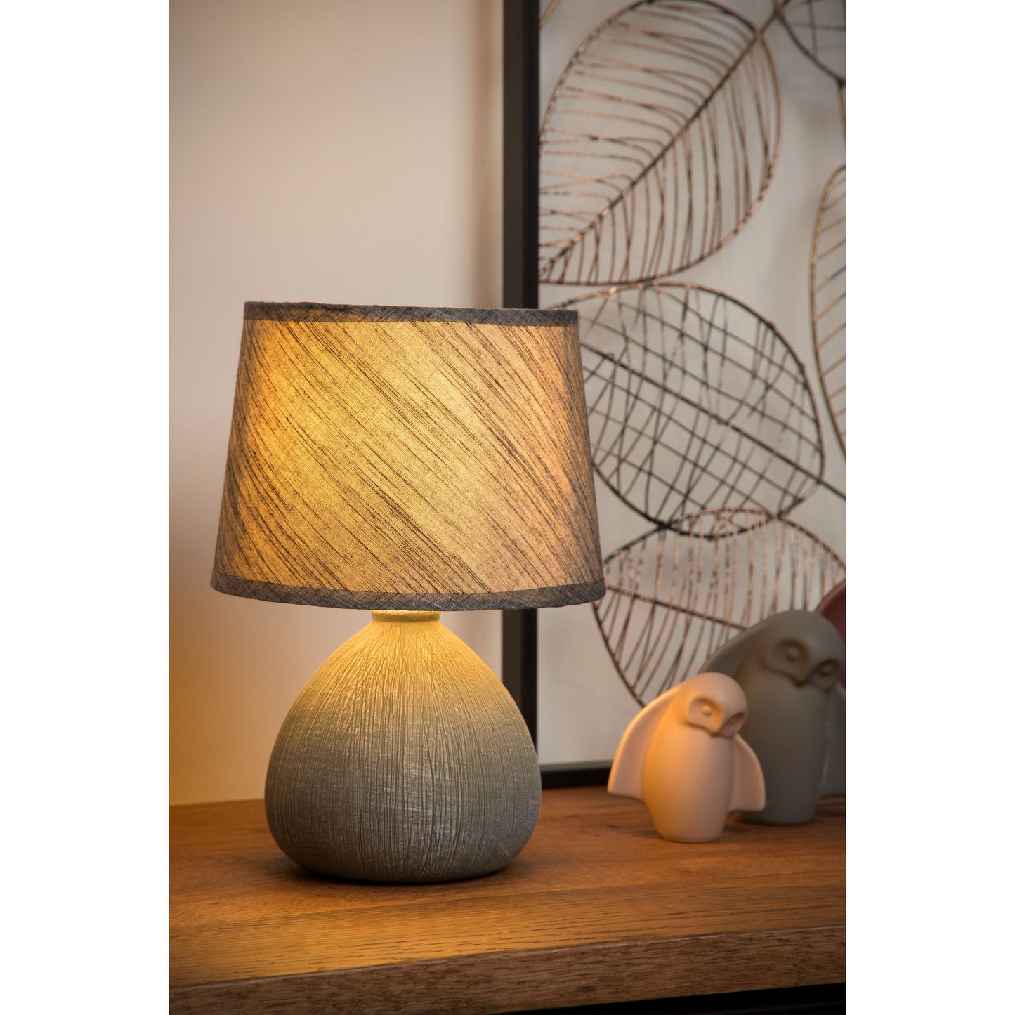 Lucide RAMZI - Table lamp - Ø 18 cm - 1xE14 - Grey