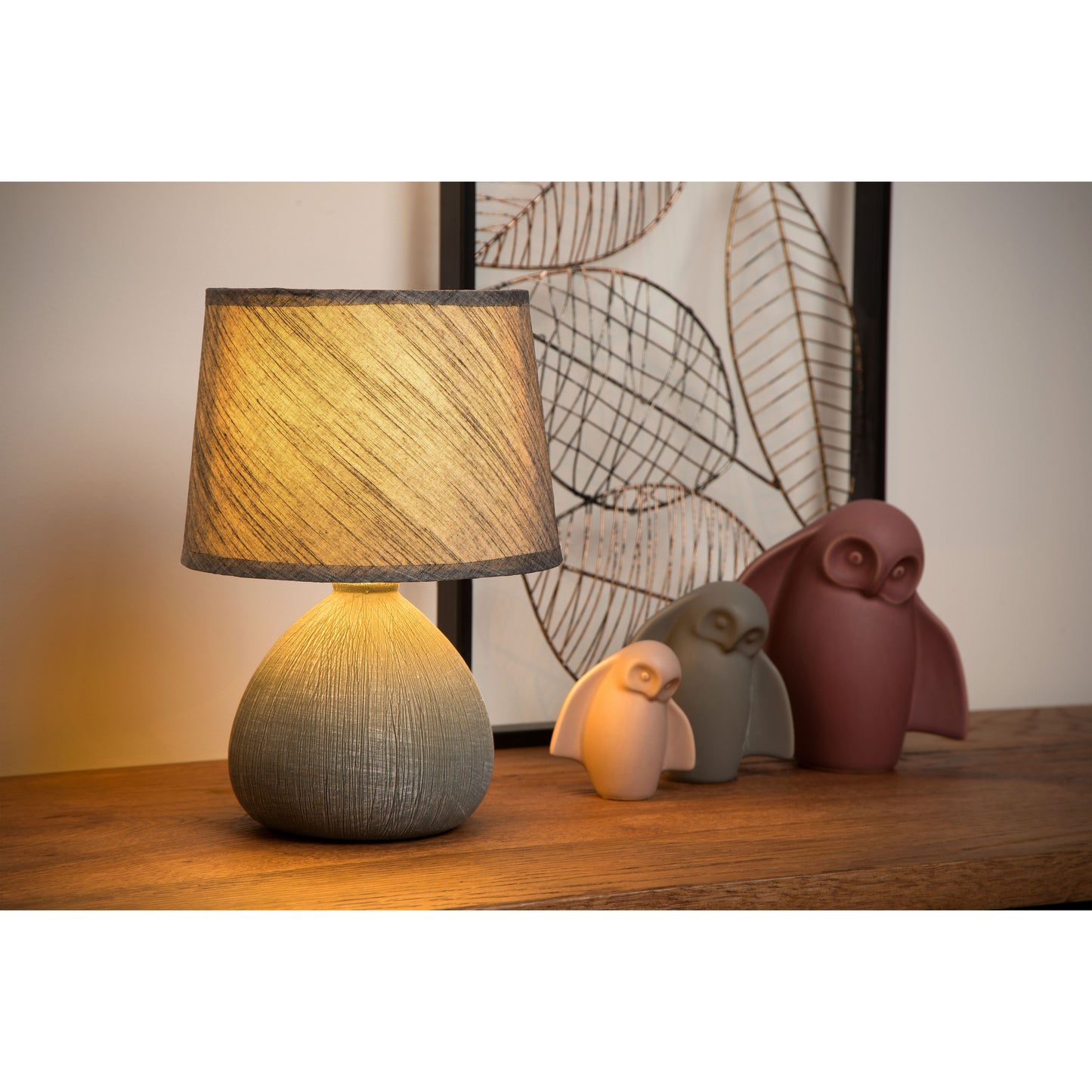 Lucide RAMZI - Table lamp - Ø 18 cm - 1xE14 - Grey