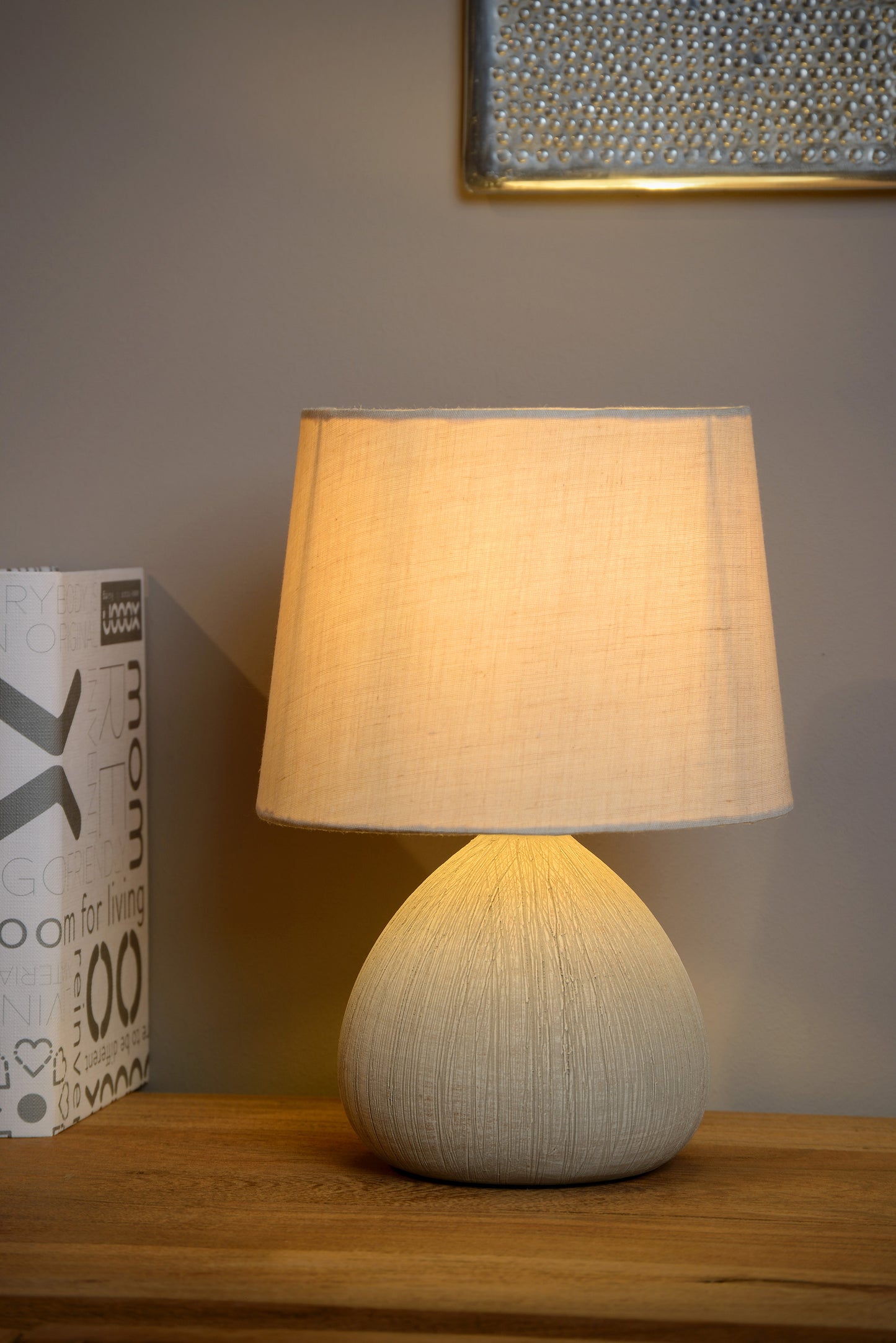 Lucide RAMZI - Table lamp - Ø 18 cm - 1xE14 - Cream