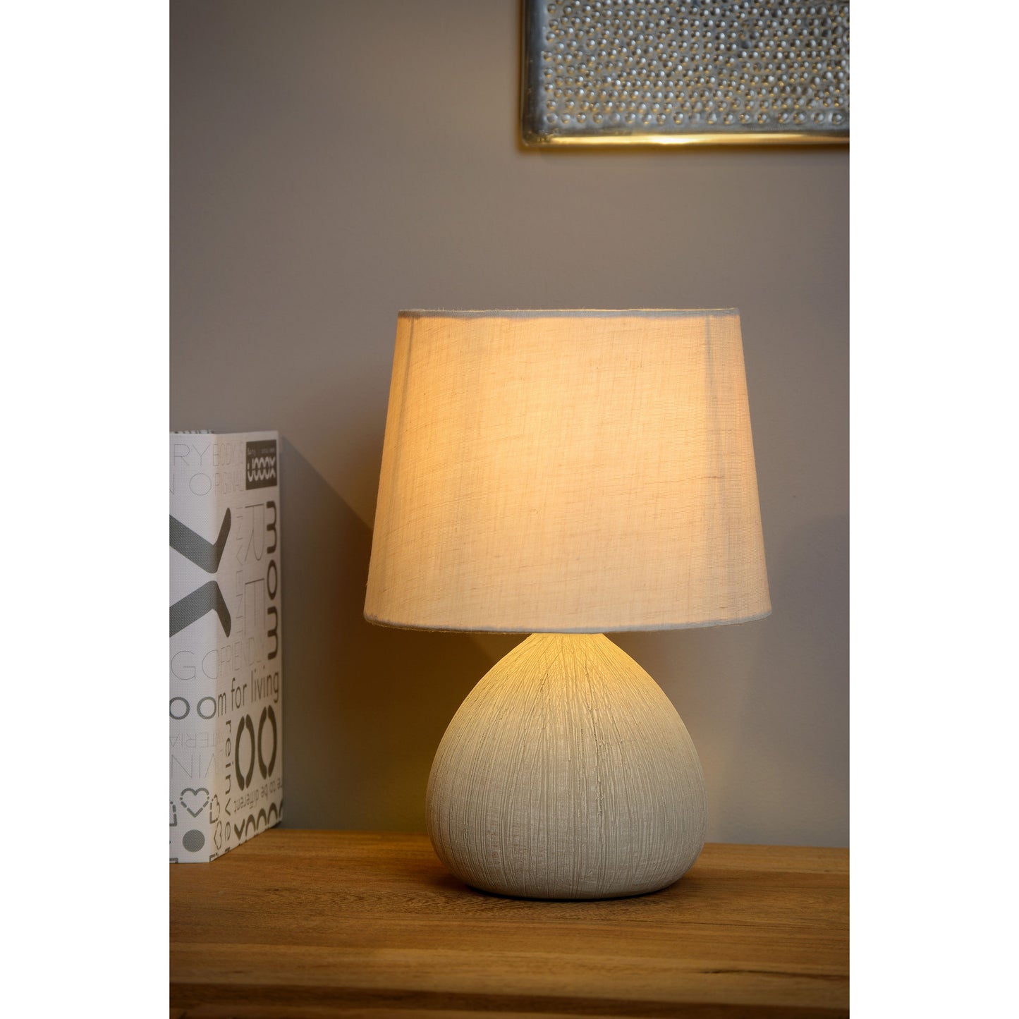 Lucide RAMZI - Table lamp - Ø 18 cm - 1xE14 - Cream