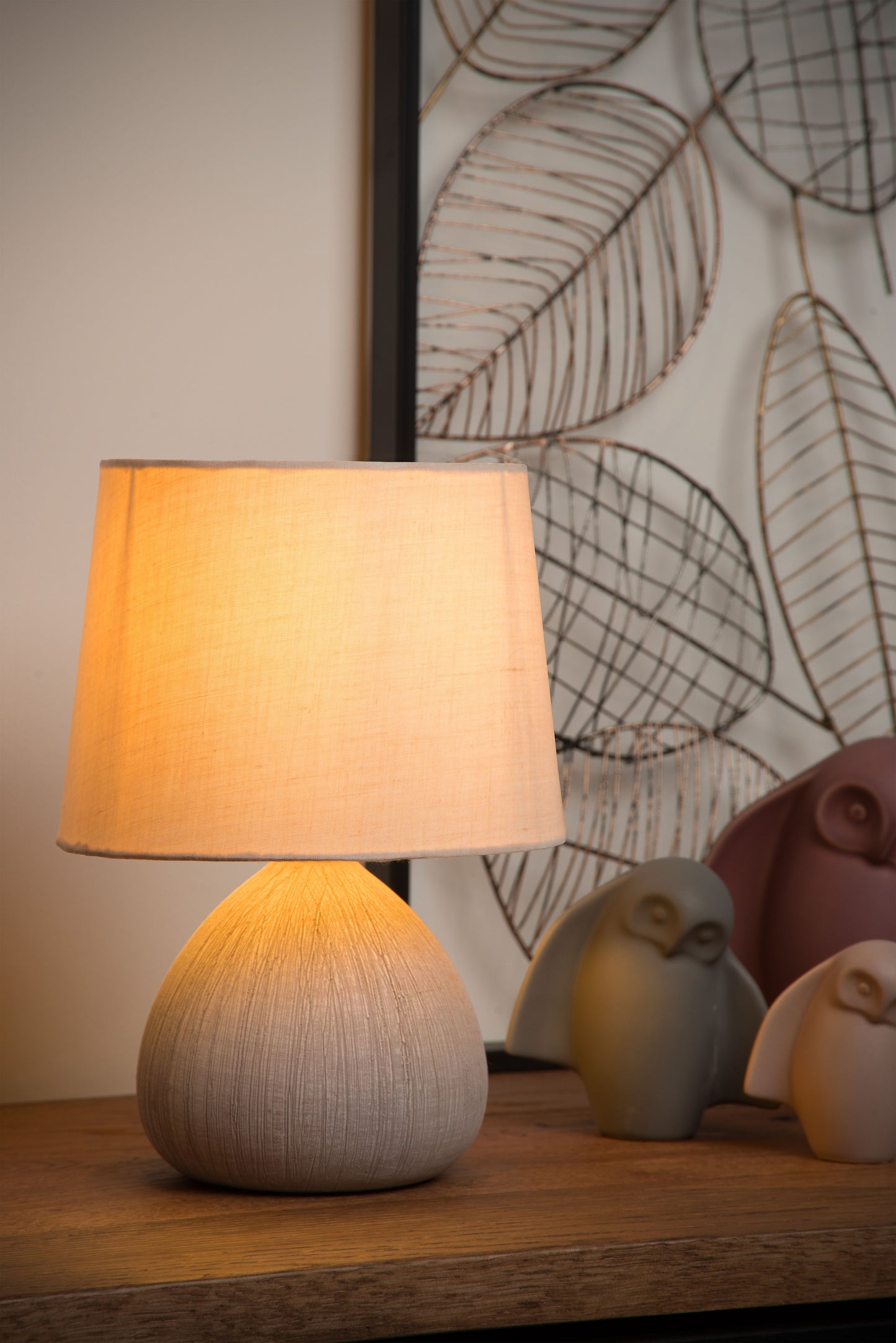 Lucide RAMZI - Table lamp - Ø 18 cm - 1xE14 - Cream