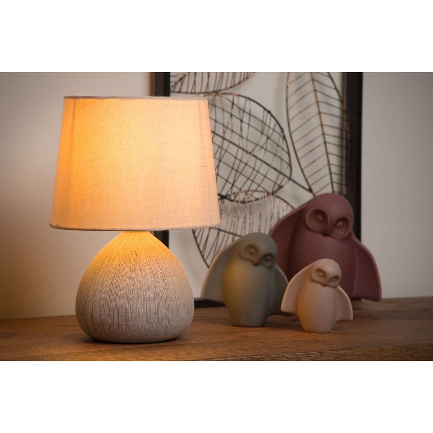 Lucide RAMZI - Table lamp - Ø 18 cm - 1xE14 - Cream