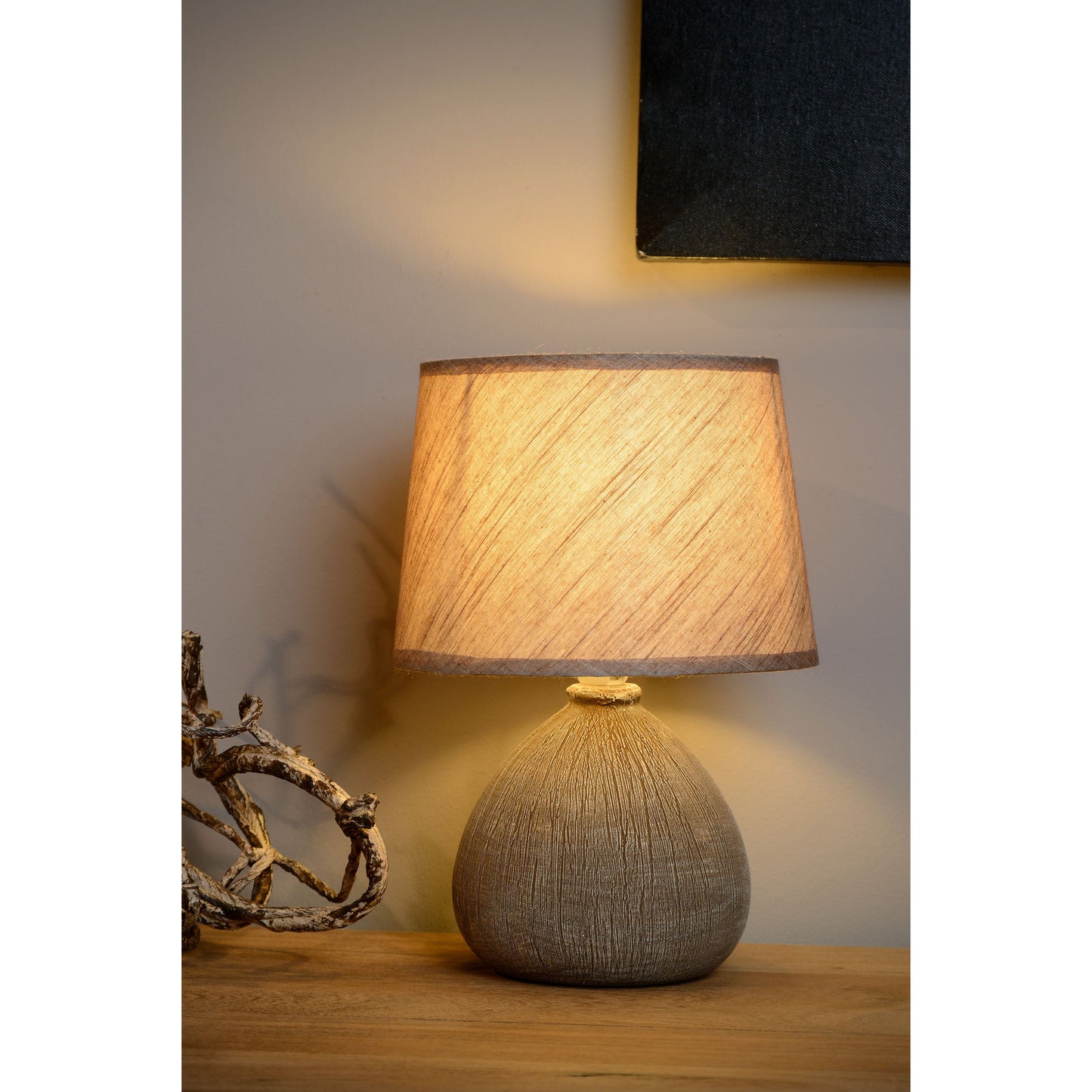 Lucide RAMZI - Table lamp - Ø 18 cm - 1xE14 - Brown