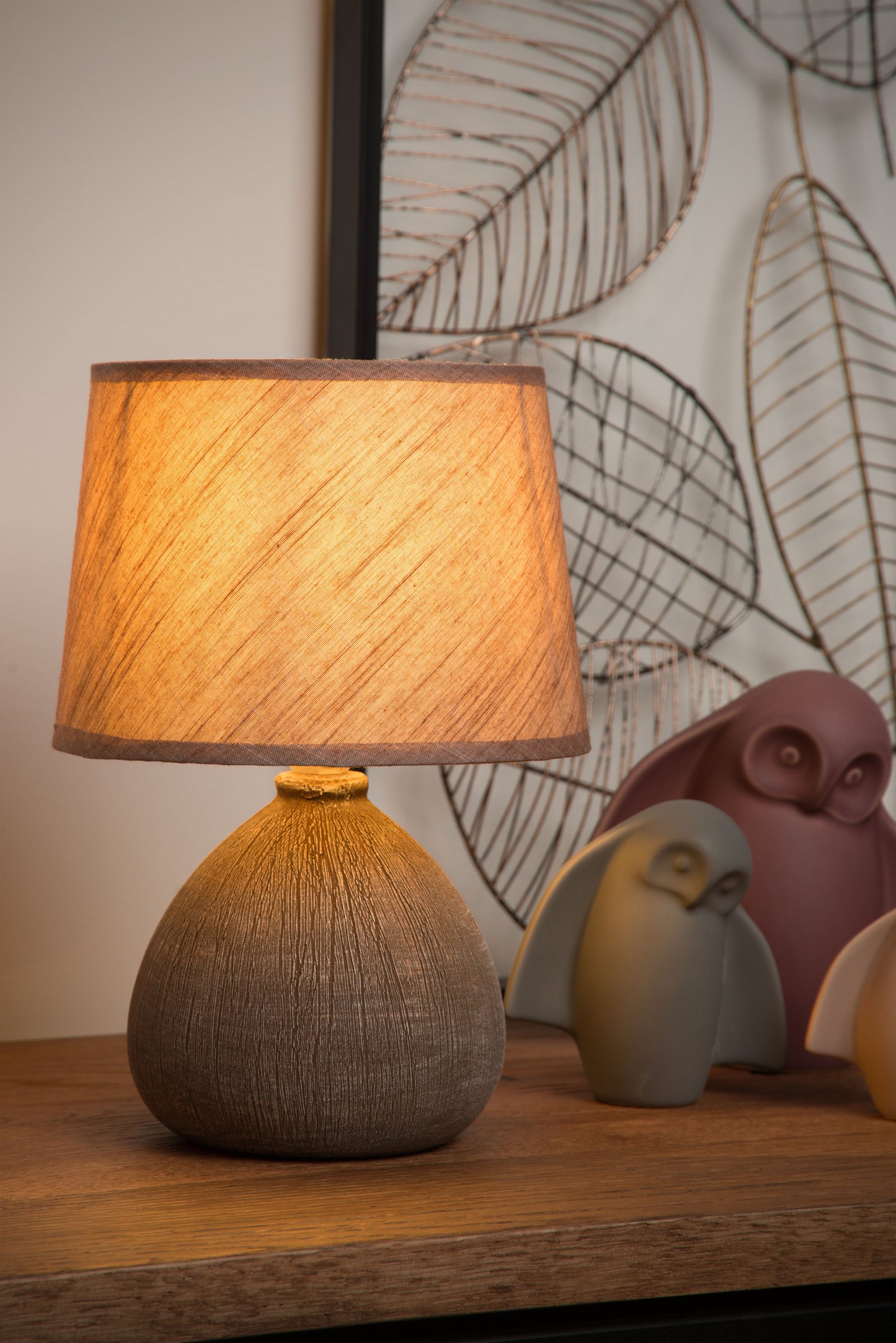 Lucide RAMZI - Table lamp - Ø 18 cm - 1xE14 - Brown