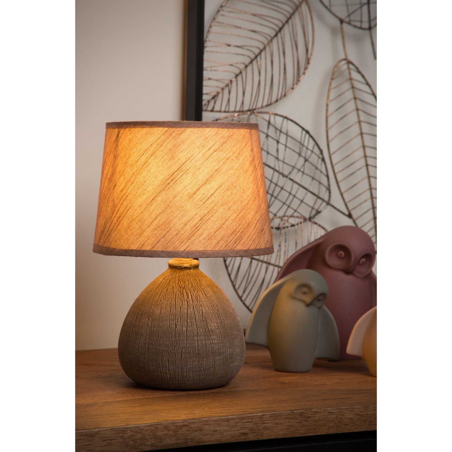 Lucide RAMZI - Table lamp - Ø 18 cm - 1xE14 - Brown