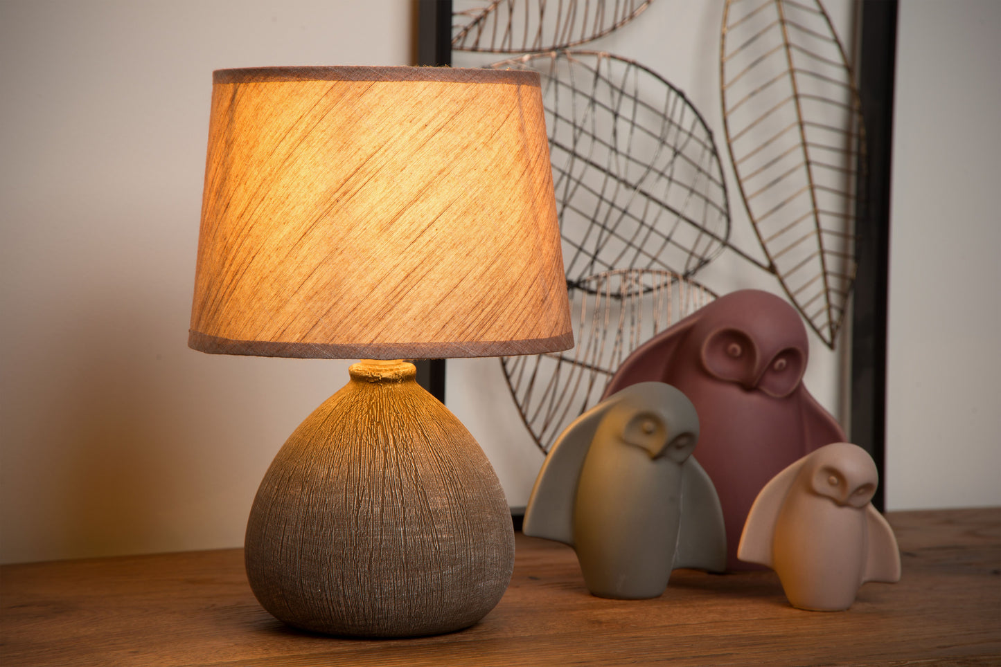 Lucide RAMZI - Table lamp - Ø 18 cm - 1xE14 - Brown