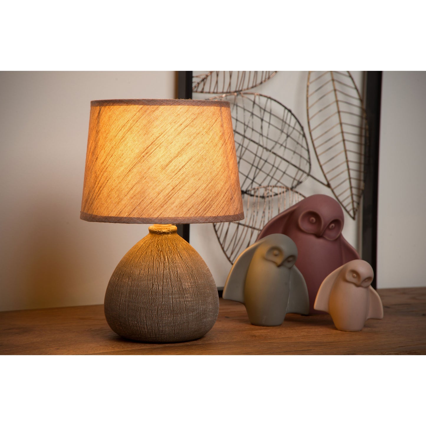 Lucide RAMZI - Table lamp - Ø 18 cm - 1xE14 - Brown