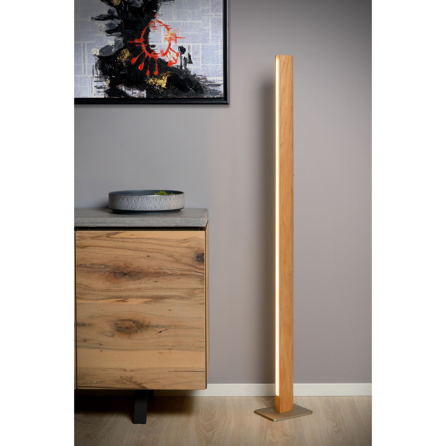 Lucide SYTZE - Floor lamp - LED Dim. - 1x32W 3000K - Natural