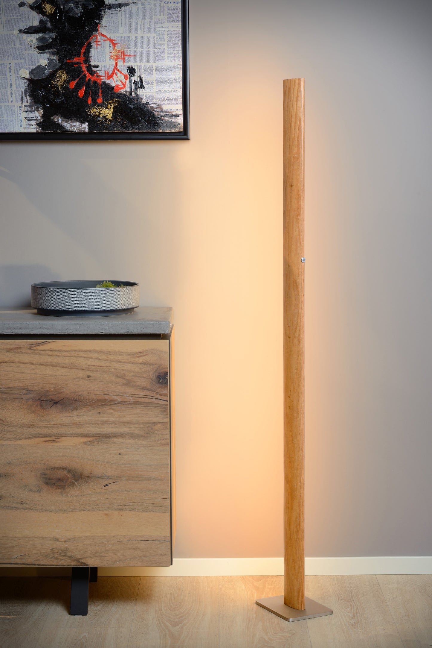 Lucide SYTZE - Floor lamp - LED Dim. - 1x32W 3000K - Natural