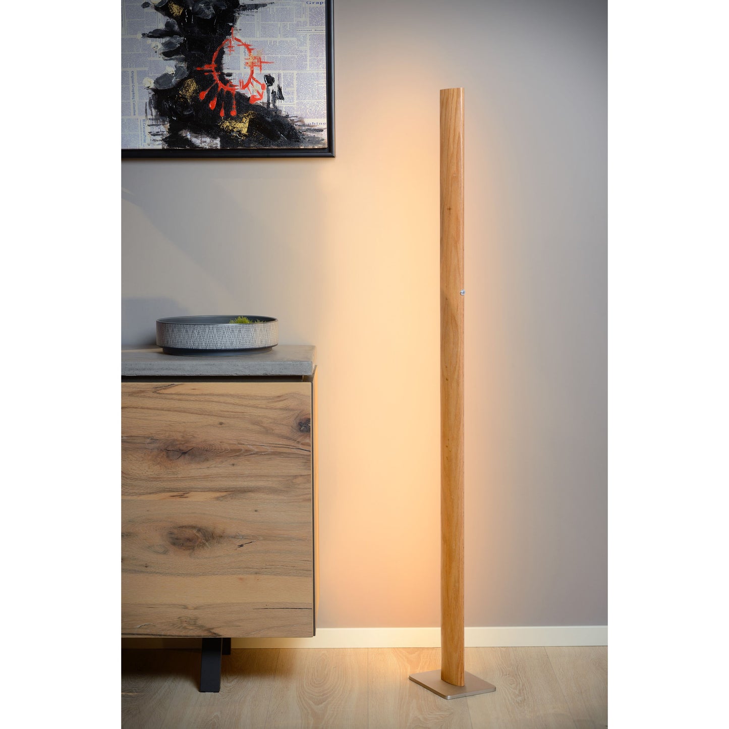 Lucide SYTZE - Floor lamp - LED Dim. - 1x32W 3000K - Natural