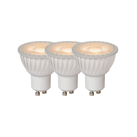 Lucide MR16 - Led bulb - Ø 5 cm - LED Dim. - GU10 - 3x5W 3000K - White - Set of 3