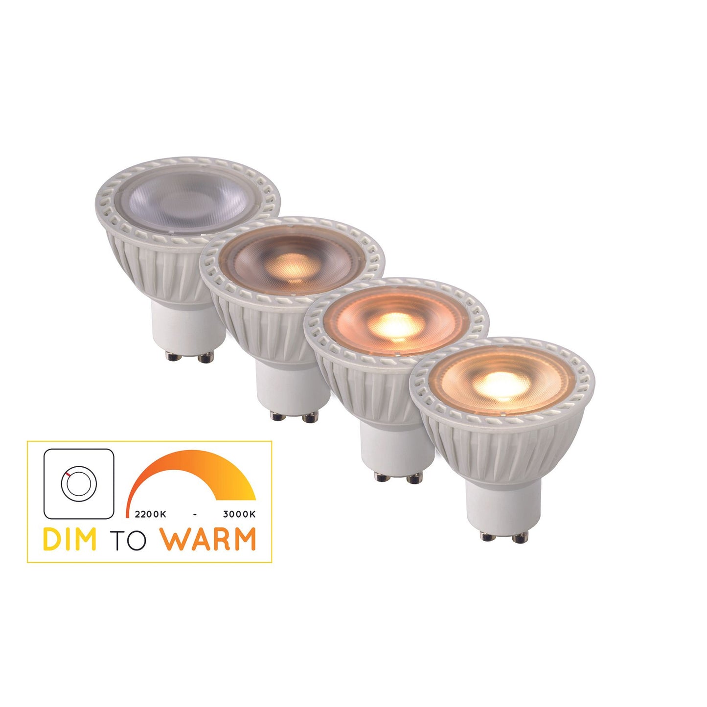 Lucide MR16 - Led bulb - Ø 5 cm - LED Dim to warm - GU10 - 1x5W 2200K/3000K - White